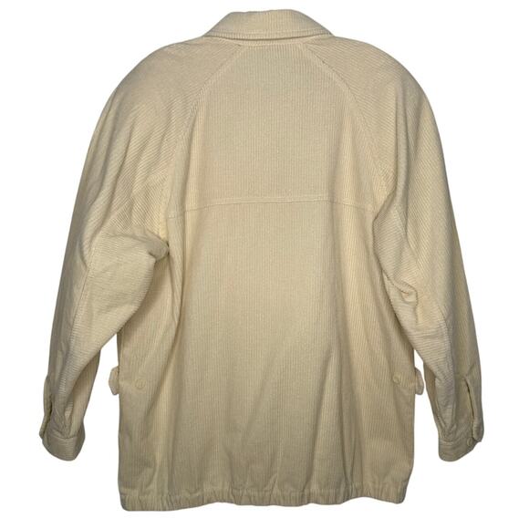 Vintage 80s/90s SK & Company Cream Corduroy Jacket puffy shoulders Hong Kong 12 - Picture 2 of 14
